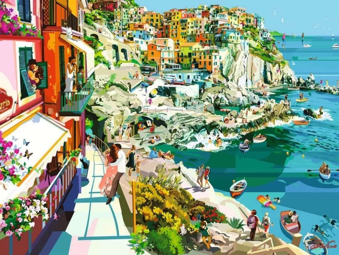 Puzzle RAVENSBURGER Romantism în Cinque Terre – 1500 piese