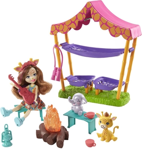 Set cu păpușa Enchantimals Camping pe Savana