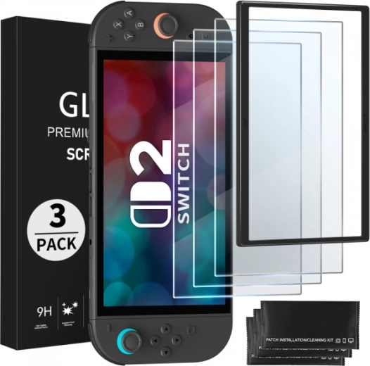 Folie de sticlă securizată de protecție FUNLAB pentru Nintendo Switch 2 - 3 bucăți