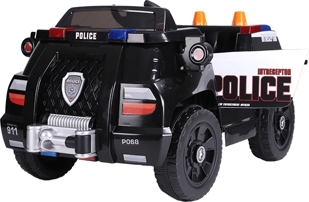 Mașinuță electrică de poliție pentru copii JiaJia Cars, neagră, 12 V 4 Ah