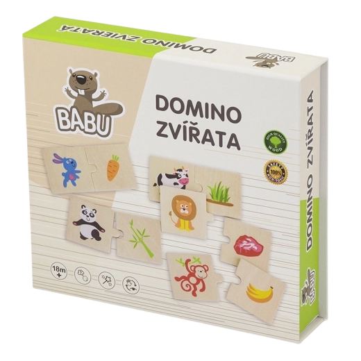 Babu domino din lemn cu animale