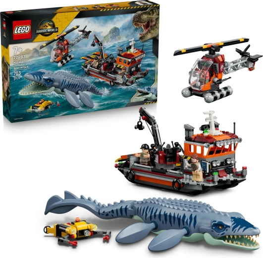 LEGO Jurassic World Atacul mosasaurului asupra navei