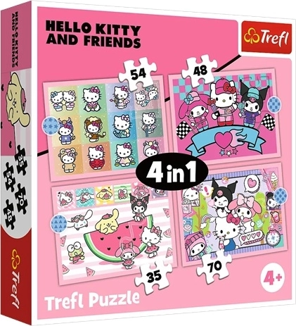 Puzzle Trefl 4 în 1 Aventură dulce – Sanrio Hello Kitty