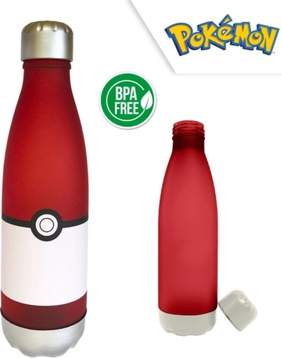 Sticlă de băut Pokémon Pokéball 650 ml (soft touch), roșie - 1 bucată