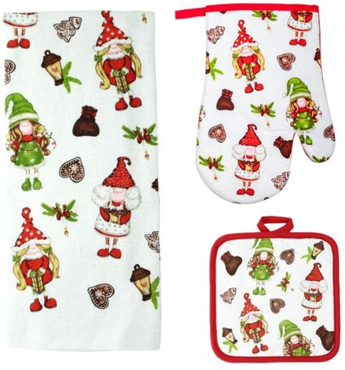 Set de bucătărie Elfii – mănușă, suport și prosop