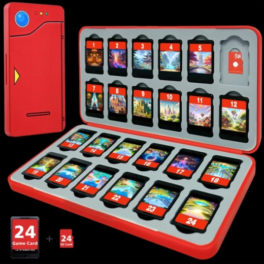 Husă FUNLAB Pokédex pentru 24 de carduri de joc pentru Nintendo Switch