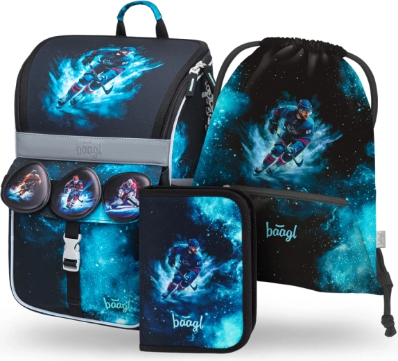 Set școlar Baagl Zippy Hochei – ghiozdan, penar și săculeț