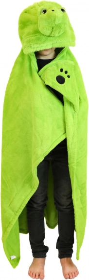 Cozy Noxxiez pătură călduroasă pentru copii cu glugă broască țestoasă