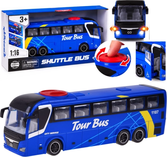 Autobuz turistic interactiv Tour Bus cu lumini și sunete, scara 1:16