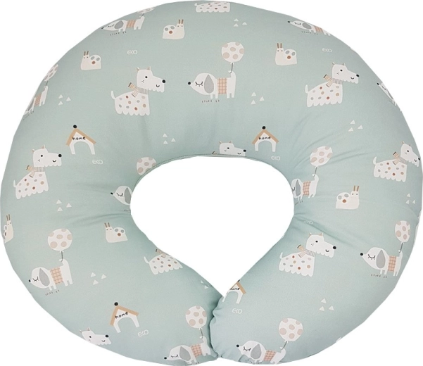 EKO pernă mică pentru alăptare Velvet Dogs Mint 60 × 60 cm