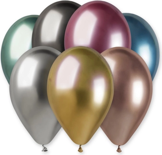 Balon din latex Gemar 33 cm cu luciu cromat – culori diferite - 1 bucată