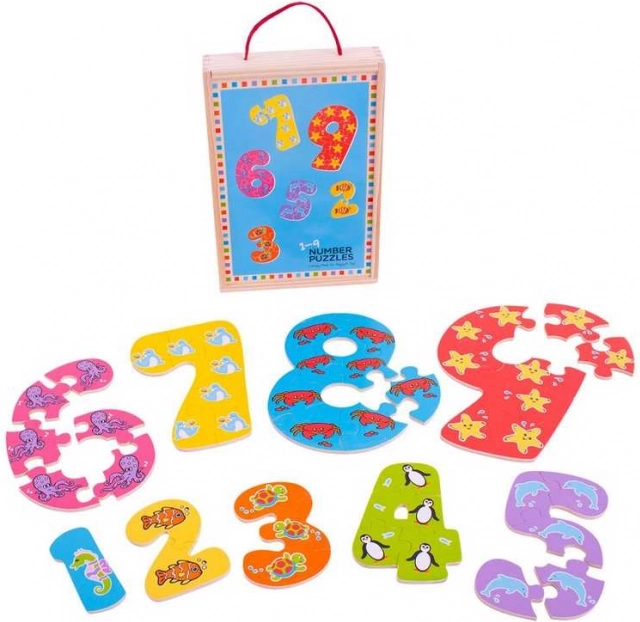 Puzzle educativ numere 1–9