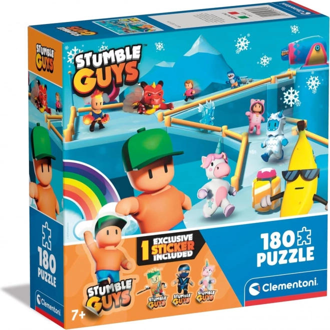 clementoni puzzle stumble guys 180 piese cu autocolant