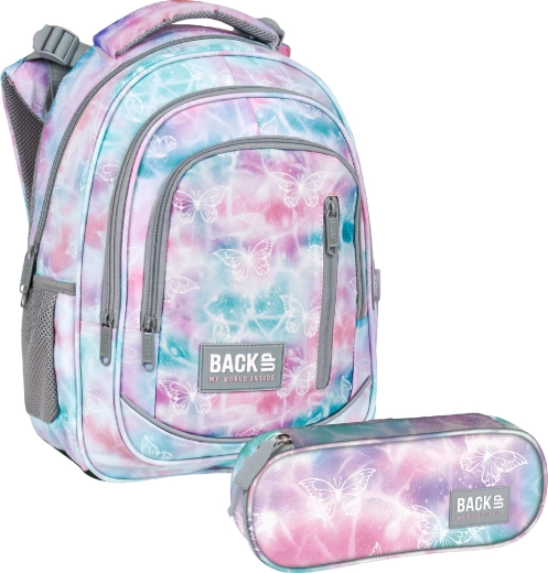 Set școlar BackUP Pastel magic 2v1 – rucsac și penar