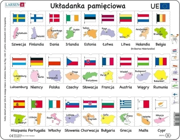 Larsen Unia Europa – puzzle educativ cu steagurile Europei