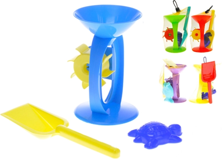 Set pentru nisip cu moară, lopățică și formă (3 piese)