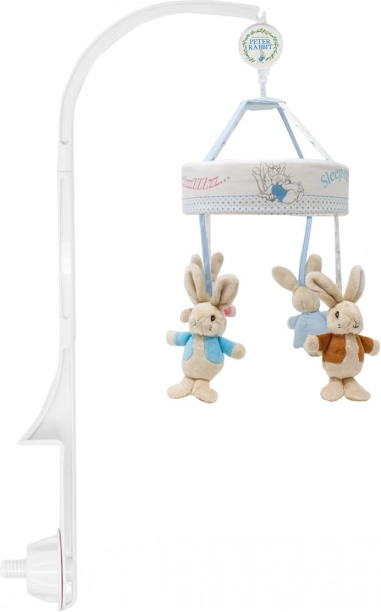 Carusel muzical pentru pătuț cu iepurași de la Beatrix Potter