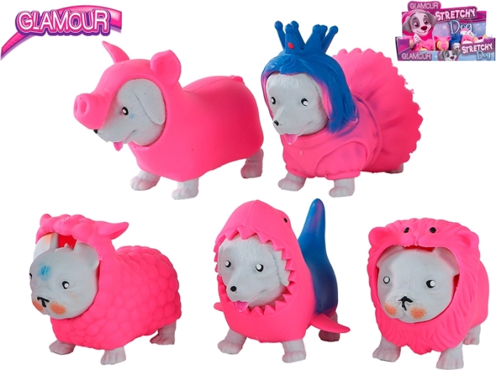 Cățeluș antistres elastic cu costume detașabile