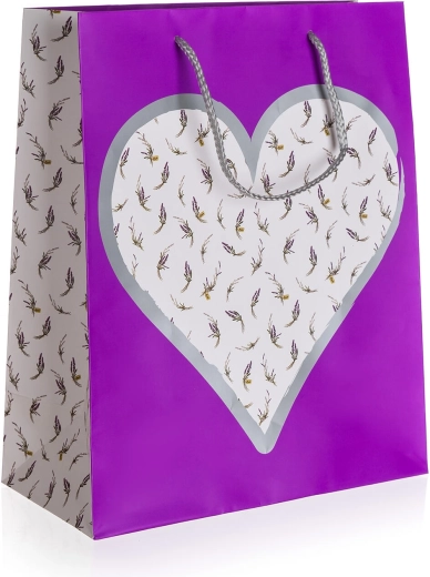 Pungă cadou LAVANDĂ L 26 × 32 × 13 cm