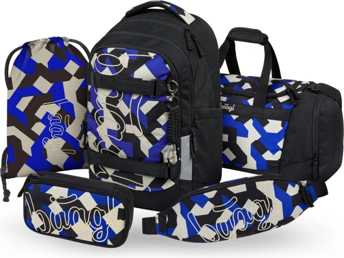 Set școlar Baagl 5 în 1 Skate Max Variety – rucsac, penar, săculeț pentru sport, geantă sport și borsetă (GRS)