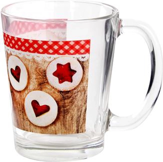 Cană de sticlă Toro 310 ml cu motiv Linecké