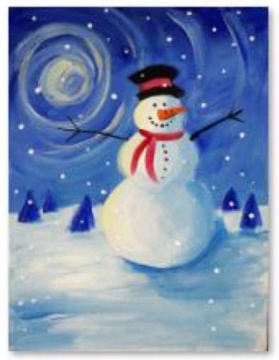 Broderie cu diamante (diamond painting) om de zăpadă 30 × 40 cm - 1 bucată