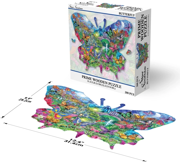 Puzzle din lemn fluture 200 piese Prime 3D