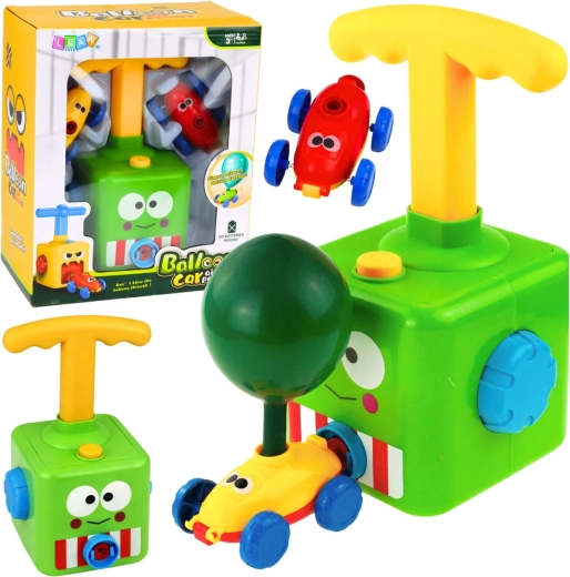 Pistă auto cu rachetă pe balon – set educațional pentru copii Broască