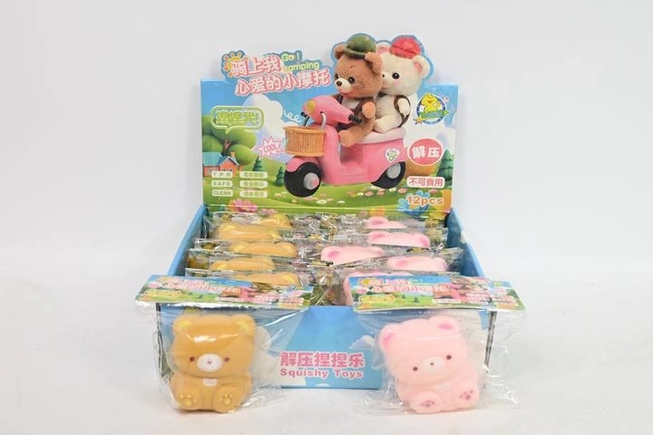 Ursuleț antistres de strâns – squishy (12 buc. în display)