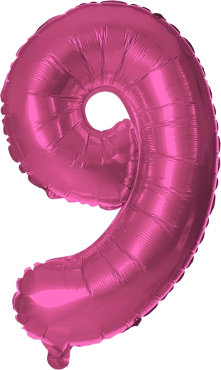 Balon folie cifră 9 roz 30 cm TORO