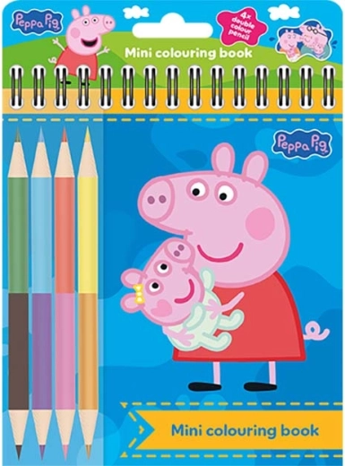 Mini cărțicică de colorat cu creioane colorate Peppa Pig