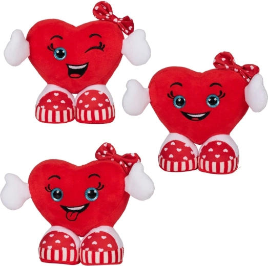 inimă de pluș de Valentine cu mânuțe și adidași 15 cm