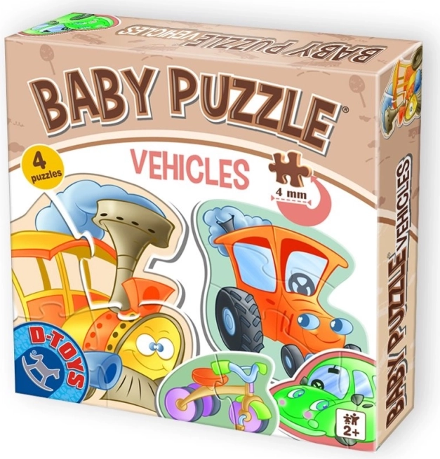 Baby puzzle mijloace de transport 4în1 (2–4 piese) de la D-Toys