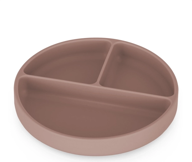 Petite&Mars farfurie compartimentată din silicon cu ventuză Take&Match velvet latte 6m+