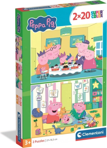 Puzzle 2x20 Super Color PEPPA PIG de la Clementoni