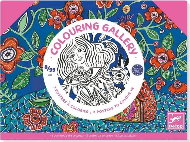 Postere de colorat cu flori DJECO