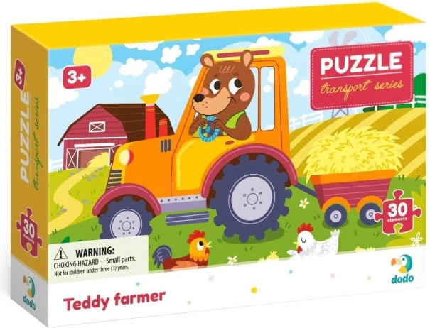 Puzzle DODO Transport: Fermierul Teddy, 30 piese