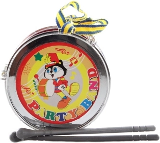 Tobă din plastic 13 cm cu bețișoare