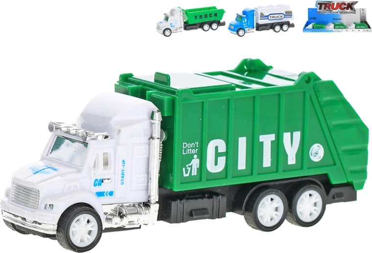 Camion cu mecanism de inerție 12,5 cm – basculantă, gunoieri, cisternă