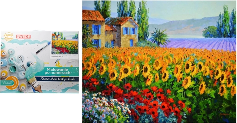 Pictură după numere – Câmp de floarea-soarelui