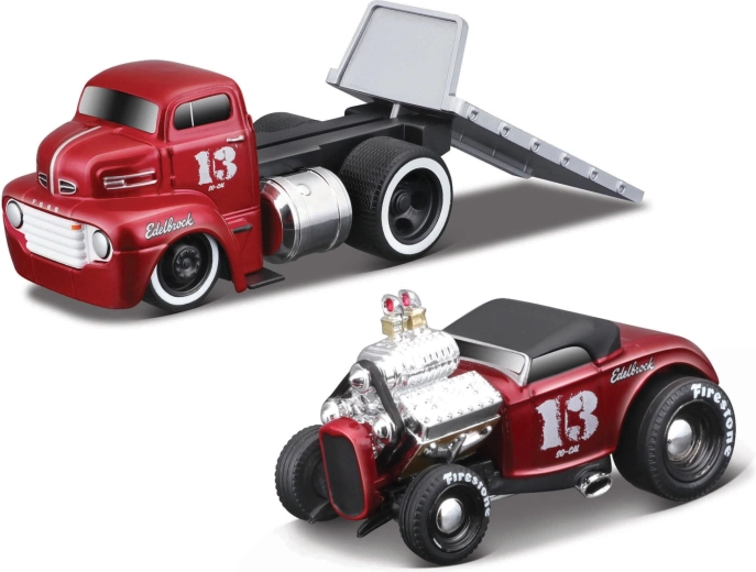 Maisto Muscle Transports 1950 Ford COE Flatbed cu Ford Roadster 1:64