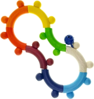 Hess zornăitoare pentru dezvoltarea motricității, lemn colorat