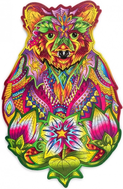 Puzzle din lemn colorate – urs