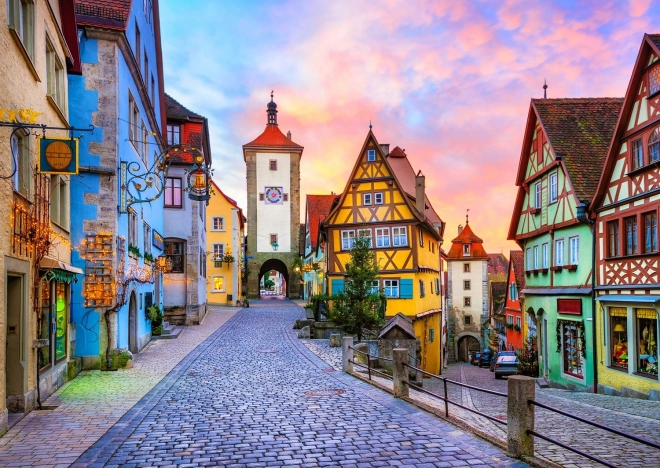 Puzzle Orașul Vechi Rothenburg din Germania 1000 piese