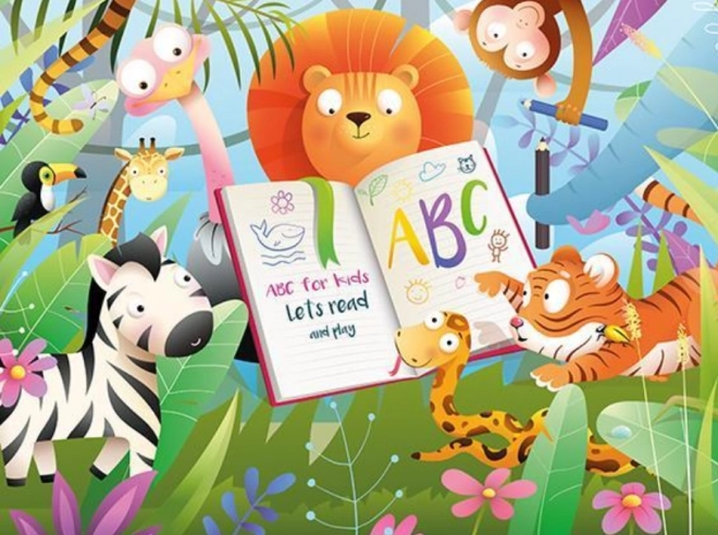 Puzzle din lemn Școala din pădure 100 piese