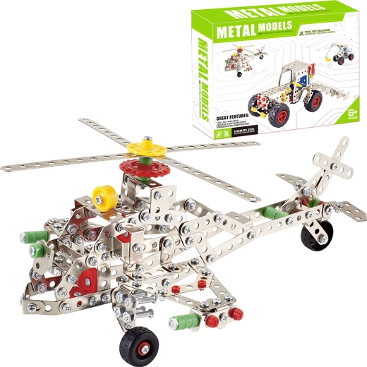 Set de construcție metalic elicopter 361 piese