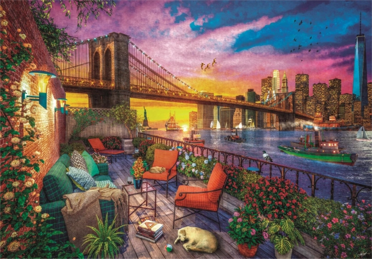 Puzzle 3000 piese apus de soare peste Manhattan