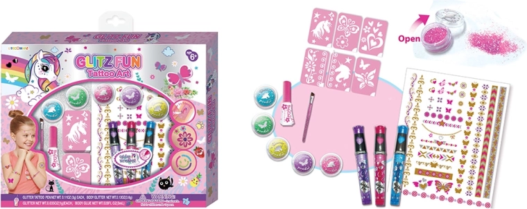 Set mare de tatuaje temporare pentru corp Gliz Fun