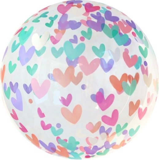 Baloană cristalină Aqua cu inimioare