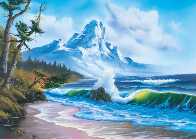 Puzzle Bob Ross: Munte la mare 1000 piese